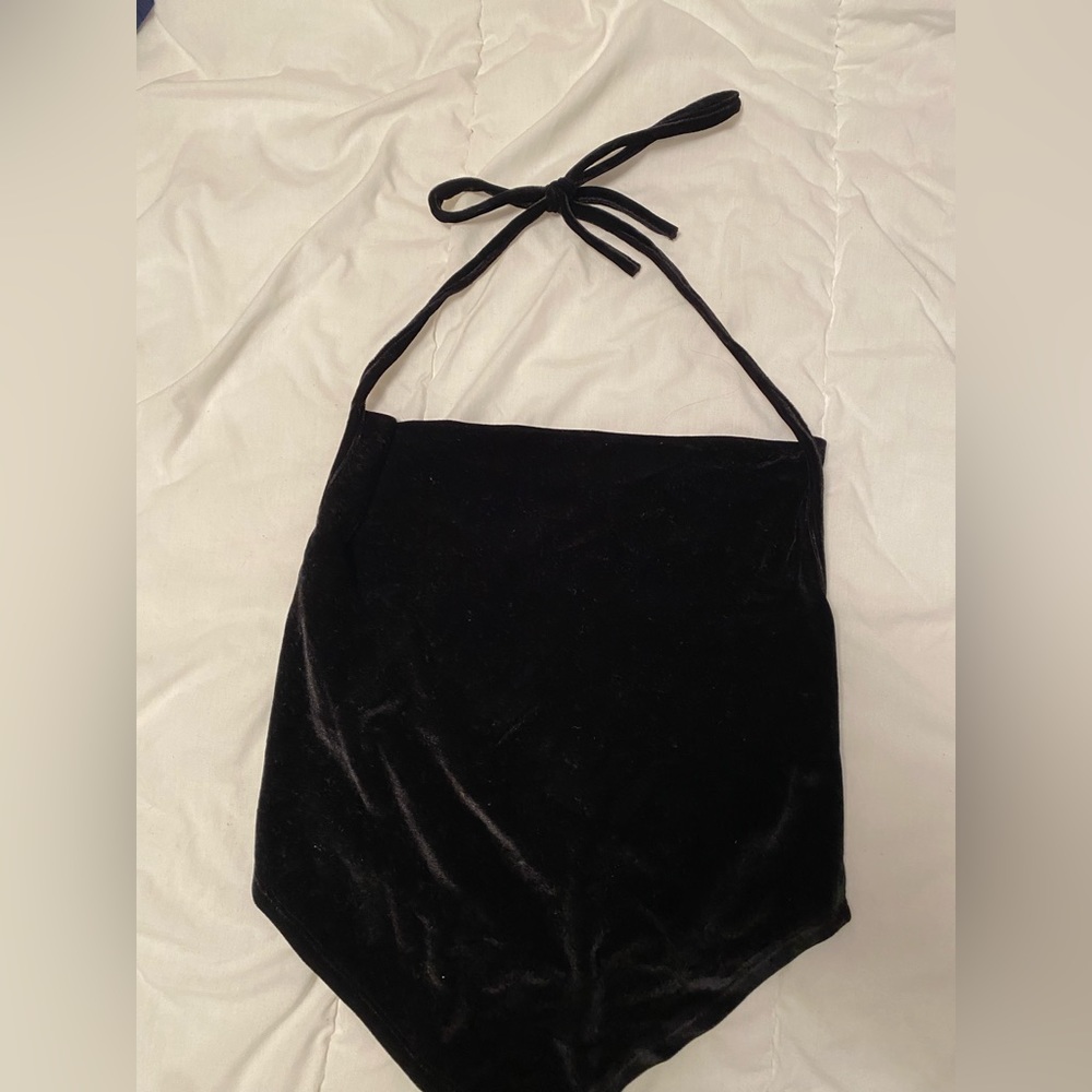 Velvet Tie Crop Top